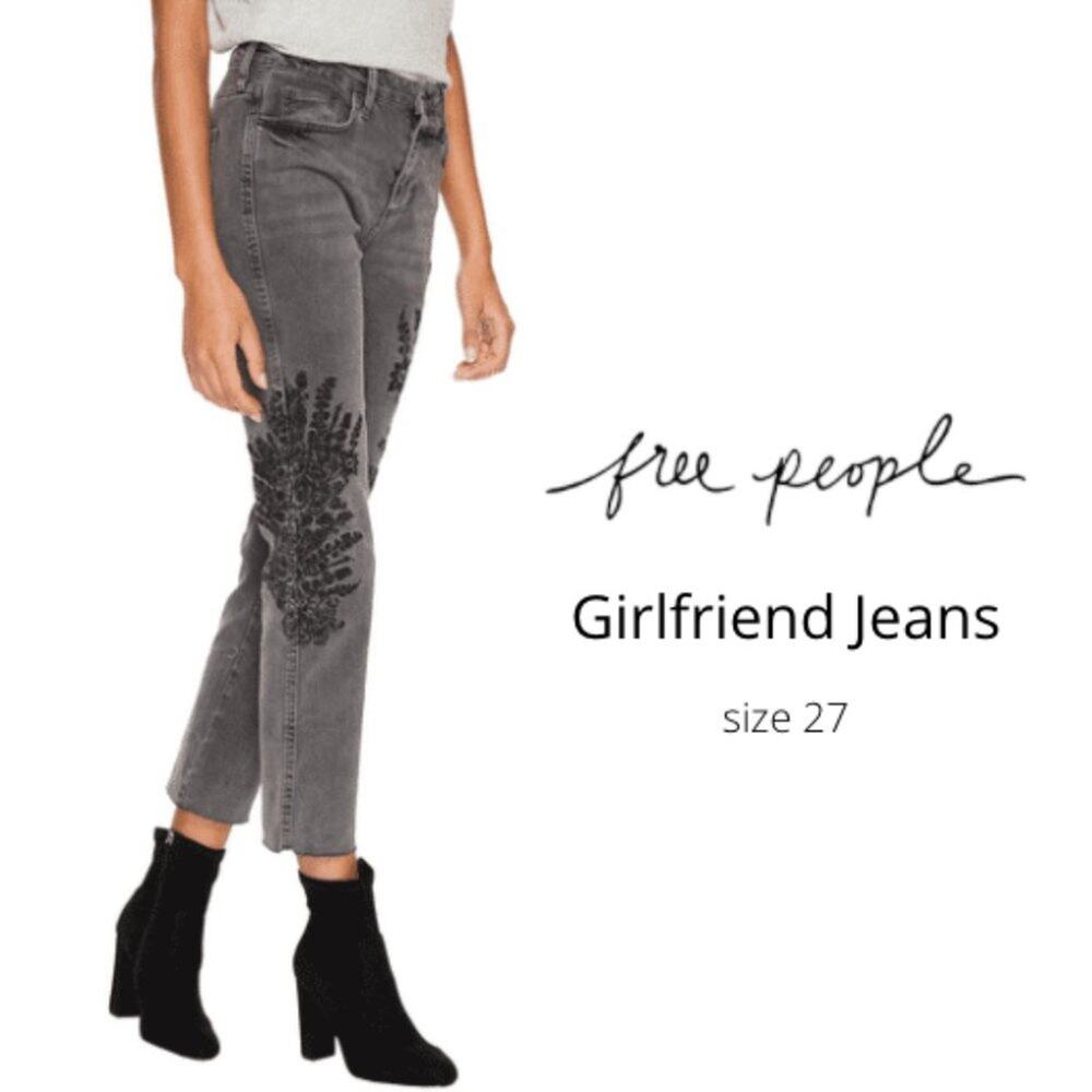 WE THE FREE FREE PEOPLE jeans black embroidered 27
